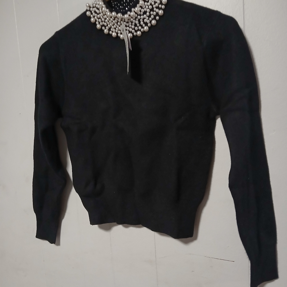 River island ladies black sweater. Size 8 petite. Sequins around neck. - Picture 3 of 15